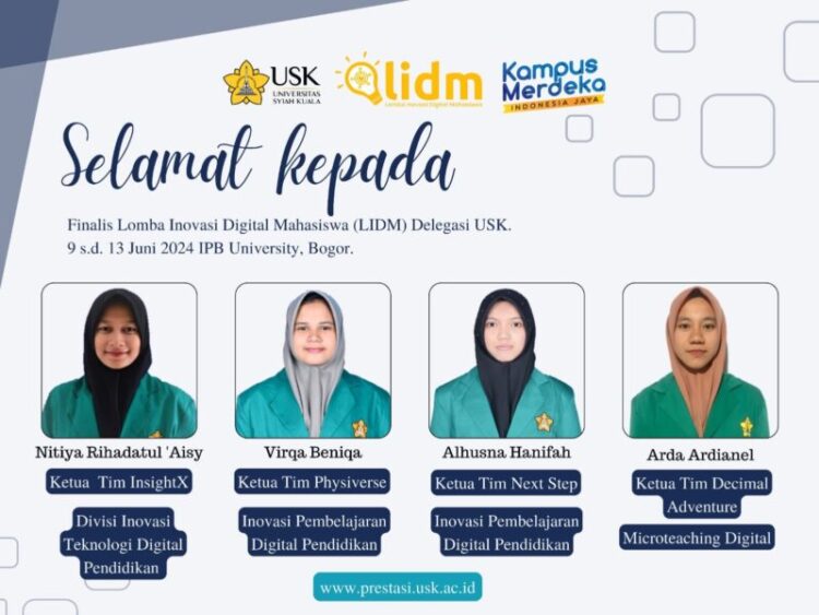 Empat Tim Mahasiswa USK Lolos LIDM Nasional