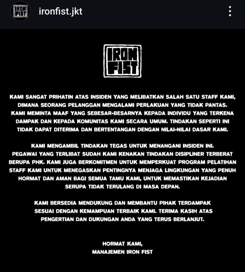 Restoran Iron Fist Jakarta Pecat Karyawan Akibat Tulisan ‘Tobrut’