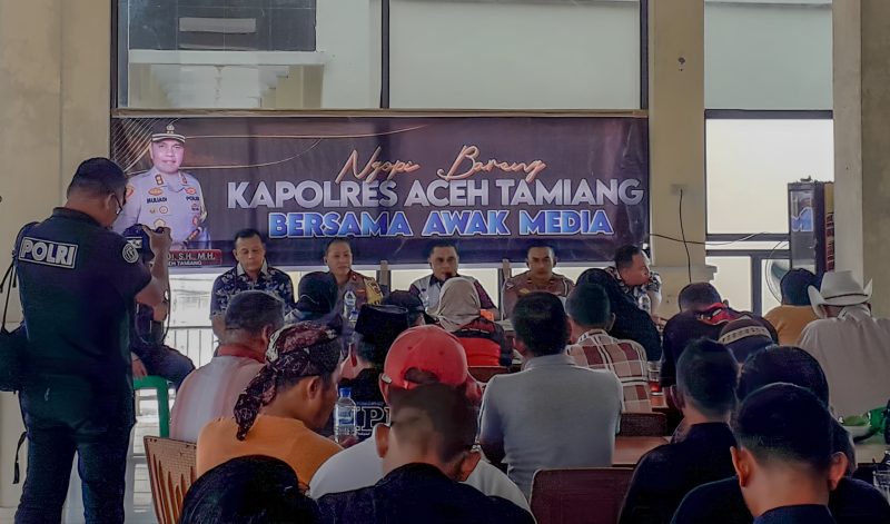 Kapolres Aceh Tamiang Ngopi Bareng Insan Pers, Bahas Pilkada Damai 2024