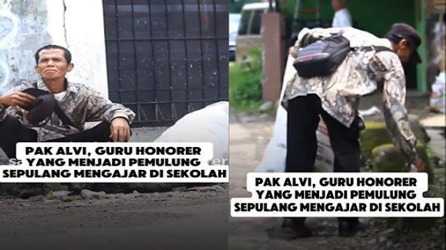 Gaji sebagai Guru Honorer Tak Cukup Buat Hidup, Alvi Noviardi Nyambi Jadi Pemulung usai Mengajar