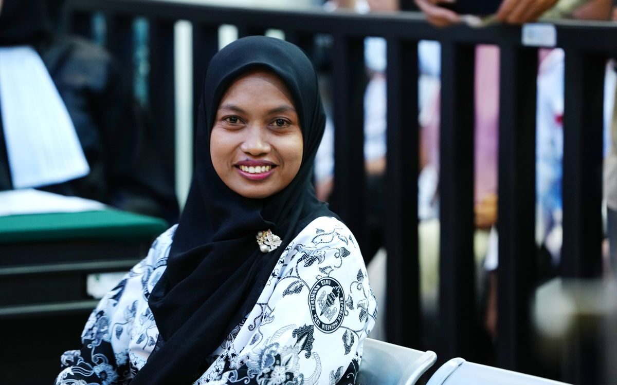 Kriminalisasi Guru terhadap Guru Honorer Supriyani. FOTO/ANTARA. Ⓒ Hak cipta foto di atas dikembalikan sesungguhnya kepada pemilik foto