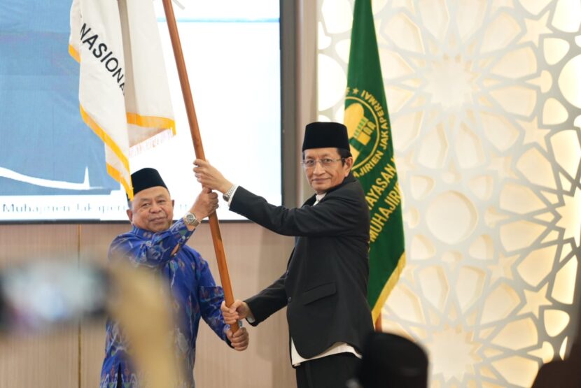 Menteri Agama Republik Indonesia yang juga Ketua Umum IPIM Pusat Prof. Dr. KH Nasaruddin Umar, MA menyampaikan apresiasinya kepada pengurus IPIM Pusat yang telah menyelenggaran MTQ pertama antar Imam Masjid. FOTO/Dok. Istimewa. Ⓒ Hak cipta foto di atas dikembalikan sesungguhnya kepada pemilik foto