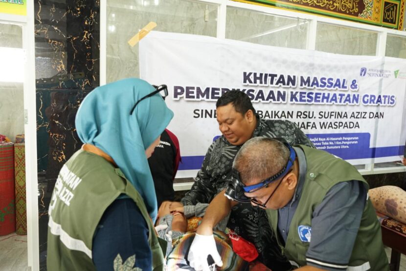 RSU Sufina Aziz Bersama DD Waspada Gelar Khitan Massal‐Periksa Kesehatan Gratis di Samosir