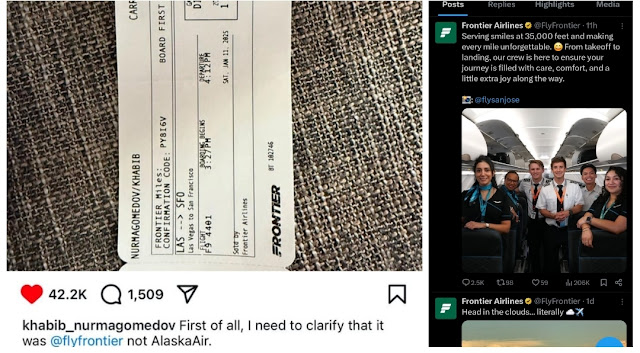 Bukan Alaska Air, Khabib Nurmagomedov Diusir oleh Petugas Maskapai Frontier Airlines