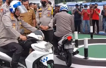 Viral Jenderal Polisi Kesusahan Saat Coba Ujian Praktik SIM C, Netizen: Bikin Sendiri Susah Sendiri