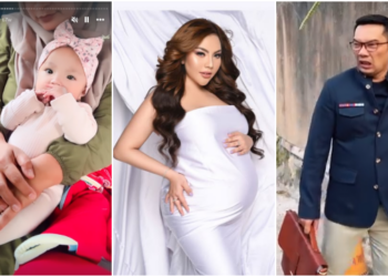 Lisa Mariana (tengah), Ridwan Kamil (kanan), dan bayi yang diduga anak Ridwan Kamil bersama Lisa Mariana. FOTO/Kolase. Ⓒ Hak cipta foto di atas dikembalikan sesungguhnya kepada pemilik foto