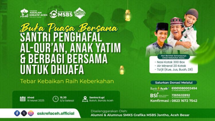 Yayasan Assalam Kreatif Aceh Ajak Masyarakat Berbagi Kebahagiaan di Bulan Ramadhan