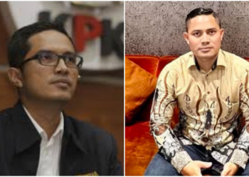 Adik eks Juru Bicara Komisi Pemberantasan Korupsi (Jubir KPK) Febri Diansyah (kiri), Fathroni Diansyah (kanan). FOTO/Kolase. Ⓒ Hak cipta foto di atas dikembalikan sesungguhnya kepada pemilik foto