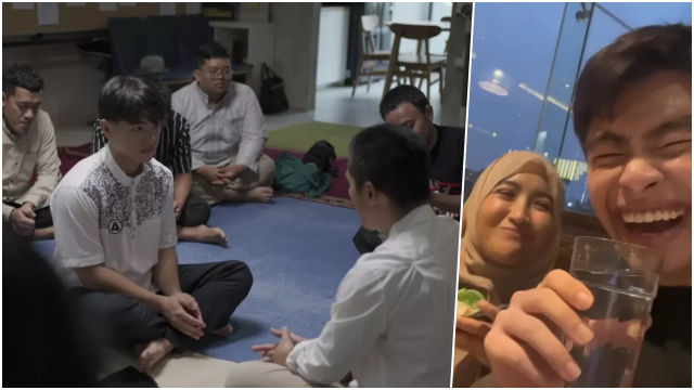 Steven Wongso pacar Komika Arafah Resmi memeluk agama Islam (Mualaf), ia ucapkan syahadat yang langsung dibimbing Felix Siauw. FOTO/Net. Ⓒ Hak cipta foto di atas dikembalikan sesungguhnya kepada pemilik foto