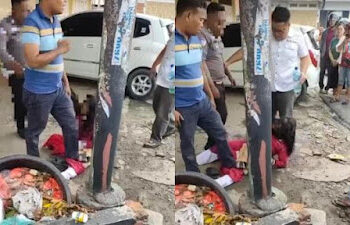Polisi di Labuhanbatu Mohon Maaf Setelah Tendang Kepala Wanita ODGJ