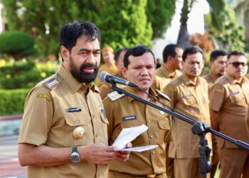 Gubernur Aceh Pimpin Apel Pagi Pasca Idul Fitri, Ajak Pegawai Disiplin Kerja