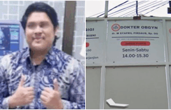 Dokter Obgyn (atau SpOG) Iril Syafril (33 tahun) ditangkap polisi atas dugaan pencabulan pasien-pasiennya. Peristiwa terungkap setelah viralnya CCTV klinik Karya Harsa di Garut, Jabar. FOTO/Kolase. Ⓒ Hak cipta foto di atas dikembalikan sesungguhnya kepada pemilik foto
