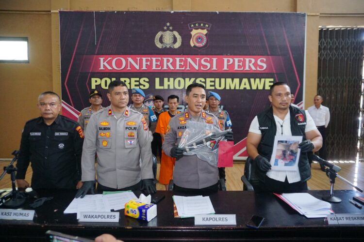 Seorang pria berinisial BB (42), warga Dusun Jabal Antara, Desa Alue Dua, Kecamatan Nisam Antara, Kabupaten Aceh Utara, diamankan oleh pihak kepolisian karena diduga melakukan tindak pidana penganiayaan terhadap seorang warga bernama Alek (47), asal Desa Sei Glugur, Kecamatan Pancur Batu. FOTO/Dok. Polres Lhokseumawe. Ⓒ Hak cipta foto di atas dikembalikan sesungguhnya kepada pemilik foto