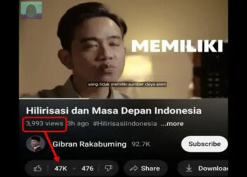 Diduga Suntik Jumlah Like padahal yang Nonton Dikit, Netizen ke Gibran: Youtube aja Nipu apalagi Suara Rakyat