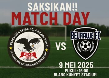 Duel panas akan tersaji pada lanjutan babak 6 besar Turnamen HUT ke-71 PS. Karya Utama, Jumat (9/5/2025) pukul 16.30 WIB, ketika Beurawe FC menghadapi PSKD Kajhu di Stadion Blang Kuyet. FOTO/Net. Ⓒ Hak cipta foto di atas dikembalikan sesungguhnya kepada pemilik foto