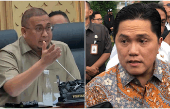 Ketua Umum PSSI Erick Thohir menanggapi tudingan penasihat tim Semen Padang Andre Rosiade yang menyebut ada mafia di sepak bola Indonesia. FOTO/Kolase. Ⓒ Hak cipta foto di atas dikembalikan sesungguhnya kepada pemilik foto