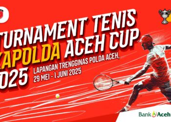 23 Tim akan Memperebutkan Piala Bergilir Turnamen Tenis Kapolda Aceh Cup 2025