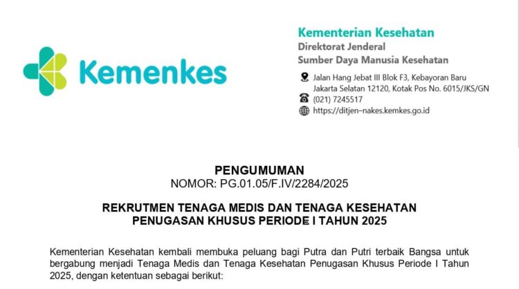 Kemenkes Buka Rekrutmen Tenaga Kesehatan Penugasan Khusus, Ini Syaratnya