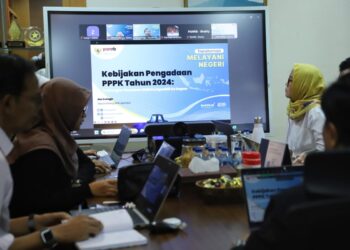 Suasana Sosialisasi Pengadaan PPPK Paruh Waktu, secara daring, Selasa (29/7/2025)