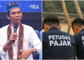 Ustadz Abdul Somad (kiri), ilustrasi Petugas Pajak. FOTO/Kolase. Ⓒ Hak cipta foto di atas dikembalikan sesungguhnya kepada pemilik foto