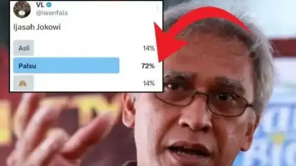 Ijazah Jokowi 72% Palsu Versi Polling Iwan Fals