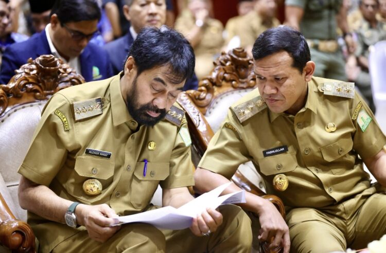 Gubernur Aceh Muzakir Manaf didampingi Wakil Gubernur Fadhlullah
