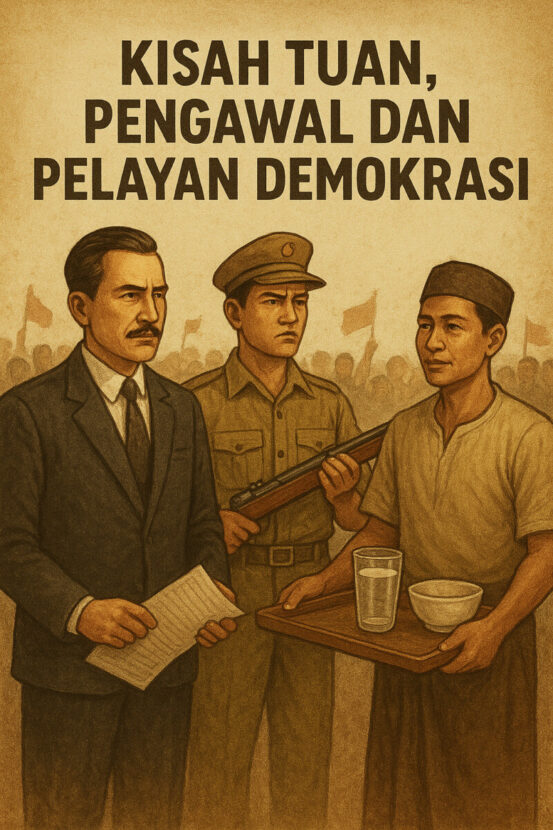 Ilustrasi Tuan, Pengawal dan Pelayan Demokrasi. FOTO/ChatGPT. Ⓒ Hak cipta foto di atas dikembalikan sesungguhnya kepada pemilik foto