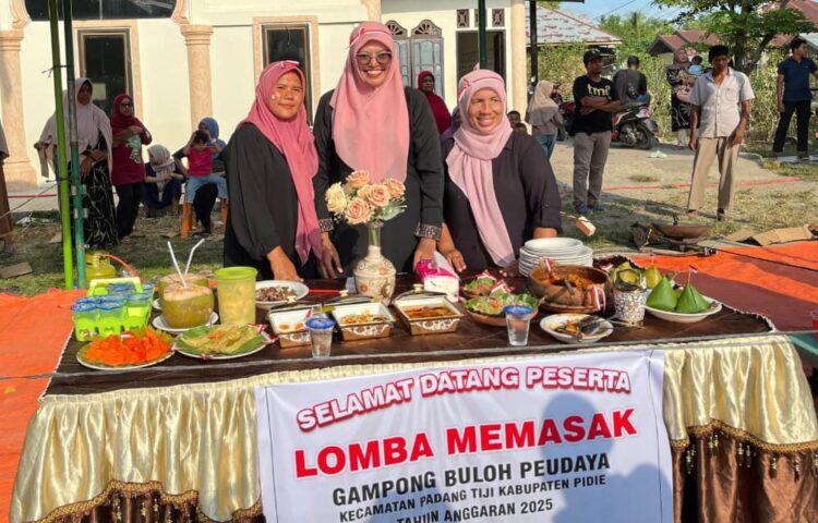 Kelompok Lomba Memasak Perayaan HUT ke-80 Republik Indonesia di Gampong Buloh Peudaya, Kecamatan Padang Tiji, Pidie