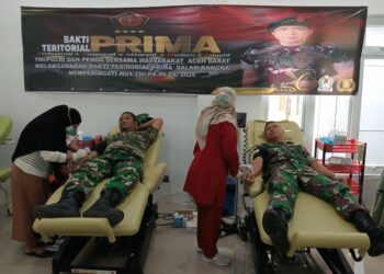 Dalam rangka menyambut Hari Ulang Tahun (HUT) ke-80 Tentara Nasional Indonesia (TNI) Tahun Anggaran 2025, jajaran Kodam Iskandar Muda menggelar kegiatan bakti sosial donor darah secara serentak di berbagai wilayah. FOTO/Net. Ⓒ Hak cipta foto di atas dikembalikan sesungguhnya kepada pemilik foto