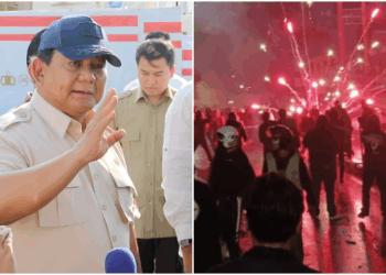 Presiden Prabowo Subianto (kiri) menjenguk belasan anggota Polri di RS Polri Kramat Jati, Senin (1/9/2025). FOTO/Kolase. Ⓒ Hak cipta foto di atas dikembalikan sesungguhnya kepada pemilik foto