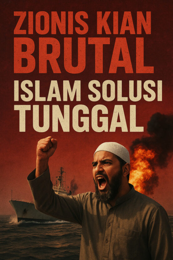 Ilustrasi Zionis Kian Brutal, Islam Solusi Tunggal. FOTO/ChatGPT. Ⓒ Hak cipta foto di atas dikembalikan sesungguhnya kepada pemilik foto