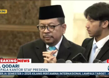 Presiden Prabowo Subianto melantik M Qodari menjadi Kepala Kantor Staf Kepresidenan (KSP) di Istana Negara, Kompleks Istana Kepresidenan, Jakarta Pusat, Rabu (17/9/2025). FOTO/Net.