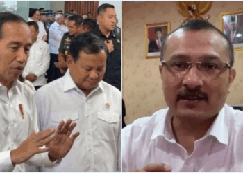 Politikus PDI Perjuangan Ferdinand Hutahaean (kanan), Eks Presiden Jokowi dan Prabowo Subianto. FOTO/Kolase. Ⓒ Hak cipta foto di atas dikembalikan sesungguhnya kepada pemilik foto