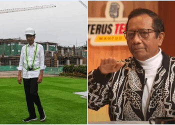 Mantan Menteri Koordinator Bidang Politik, Hukum, dan Keamanan (Menko Polhukam) Mahfud MD menyebut proyek pembangunan Ibu Kota Nusantara (IKN) di Kalimantan Timur berpotensi mengandung pelanggaran hukum. FOTO/Kolase. Ⓒ Hak cipta foto di atas dikembalikan sesungguhnya kepada pemilik foto