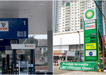 Dua SPBU milik swasta yaitu BP dan Vivo memutuskan batal membeli bahan bakar minyak (BBM) dari Pertamina dengan alasan ada kandungan etanol pada BBM milik perusahaan pelat merah itu. FOTO/Kolase.Ⓒ Hak cipta foto di atas dikembalikan sesungguhnya kepada pemilik foto