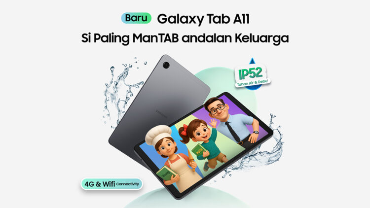 Galaxy Tab A11 Tablet Sejutaan dengan AI, Desain Tangguh, dan Performa ManTAB untuk Keluarga Modern