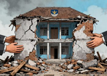 Ilustrasi Gedung Ponpes ambruk. FOTO/Net. Ⓒ Hak cipta foto di atas dikembalikan sesungguhnya kepada pemilik foto