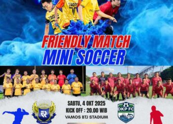 Tim mini soccer RRI Banda Aceh berhasil menundukkan Dinas Kelautan dan Perikanan (DKP) Aceh dengan skor tipis 4-3 dalam laga persahabatan yang berlangsung di Lapangan Vamos Mini Soccer, Sabtu (4/10/2025) malam