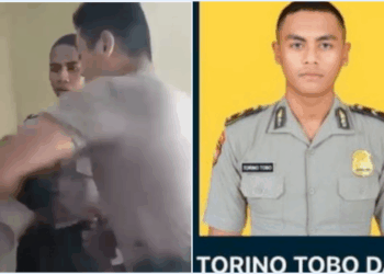 Kepolisian Daerah Nusa Tenggara Timur memberhentikan tidak dengan hormat oknum polisi bernama Bripda Torino Tobo Dara (21) pelaku penganiayaan terhadap dua siswa sekolah polisi (SPN) Kupang. FOTO/Kolase. Ⓒ Hak cipta foto di atas dikembalikan sesungguhnya kepada pemilik foto