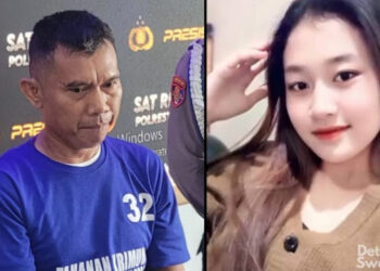 Sunanto (41), warga Gandrungmangu, Kabupaten Cilacap, Jawa Tengah, ditangkap polisi setelah mengaku membunuh Putri Wijayanti (18), di sebuah hotel di Jalan Ahmad Yani Sidaraje, Cilacap. FOTO/Kolase. Ⓒ Hak cipta foto di atas dikembalikan sesungguhnya kepada pemilik foto