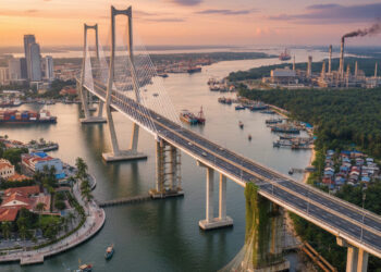 Ilustrasi Proyek Melaka-Dumai Antara Jembatan dan Jebakan. FOTO/HAI/Artificial Intelligent. Ⓒ Hak cipta foto di atas dikembalikan sesungguhnya kepada pemilik foto
