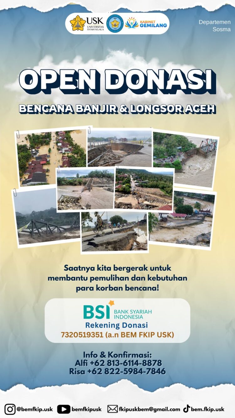 BEM FKIP USK Galang Donasi untuk Korban Banjir Aceh