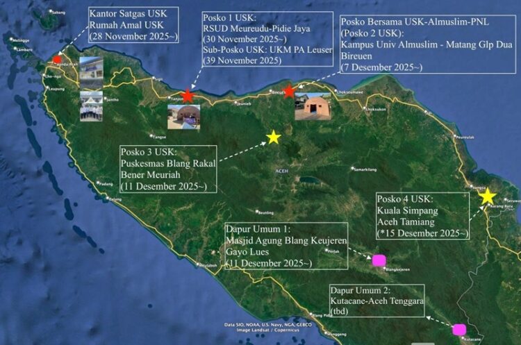 Dukung Penanganan Bencana, USK Sebar 6 Titik Posko dan Dapur Umum di Aceh