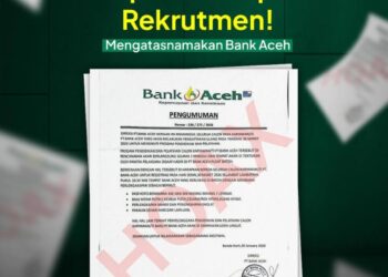 Waspada Penipuan Rekrutmen Bank Aceh Syariah. FOTO/Dok. BAS. Ⓒ Hak cipta foto di atas dikembalikan sesungguhnya kepada pemilik foto
