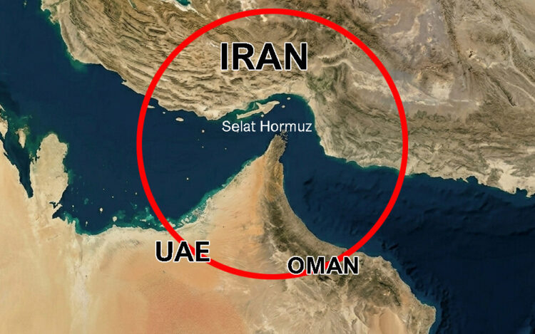Ilustrasi Tampilan Peta Selat Hormuz. FOTO/Net. Ⓒ Hak cipta foto di atas dikembalikan sesungguhnya kepada pemilik foto