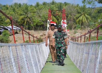TNI Tuntaskan Pembangunan Jembatan Perintis Garuda Meunasah Krueng, Akses Warga kembali Normal