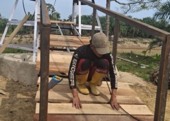Pembangunan Jembatan Gantung Perintis Garuda di Aceh Tamiang Capai 77,90 Persen
