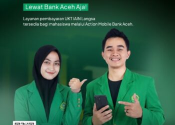 Bayar UKT IAIN Langsa melalui Aplikasi Action Mobile Bank Aceh. FOTO/Dok. BAS untuk HAI. Ⓒ Hak cipta foto di atas dikembalikan sesungguhnya kepada pemilik foto