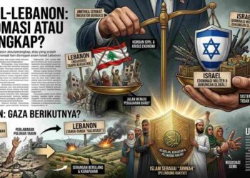 Kesepakatan antara Israel dan Lebanon untuk menempuh jalur negosiasi langsung di bawah fasilitasi Amerika Serikat tengah menjadi sorotan global. FOTO/AI. Ⓒ Hak cipta foto di atas dikembalikan sesungguhnya kepada pemilik foto
