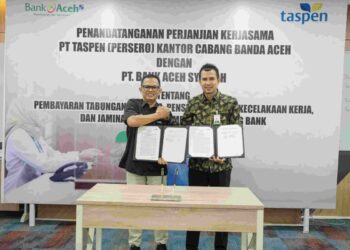 Penandatangan Perjanjian Kerjasama PT Taspen dan PT. Bank Aceh Syariah. FOTO/Dok. BAS untuk HAI. Ⓒ Hak cipta foto di atas dikembalikan sesungguhnya kepada pemilik foto